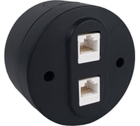 Розетка компьютерная 2-местная OVIVO (RJ45 CAT6), xONE, черный, 406-250000-230