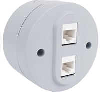 Розетка компьютерная 2-местная OVIVO (RJ45 CAT6), xONE, серый, 406-240000-230