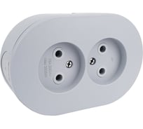 Двойная розетка OVIVO б/з, ОУ, xONE, серый, 406-240000-907