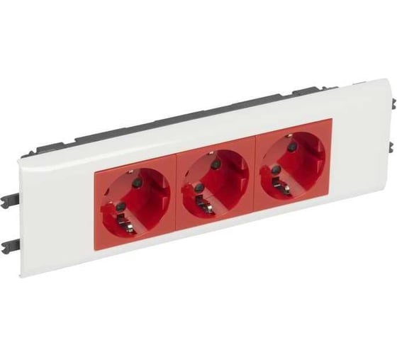 Розетка Legrand 3 х 2К+3 Программа Mosaic для установки в кабель-канале автоматические клеммы с механической блокировкой 077453