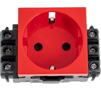 Розетка Legrand 2К+3- Программа Mosaic для монтажа на кабель-каналах с винтовыми зажимами красная 077611