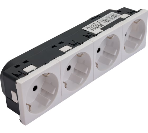 Розетка Legrand 4 x 2К+3 под углом 45° Программа Mosaic стандартная 077254 1
