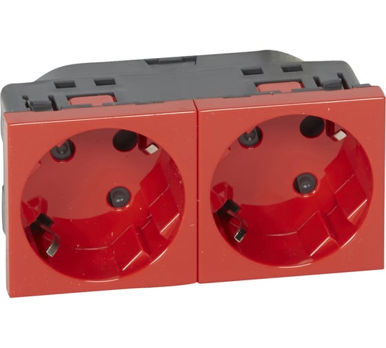 Розетка Legrand 2 x 2К+3 под углом 45° Программа Mosaic с механической блокировкой 077281
