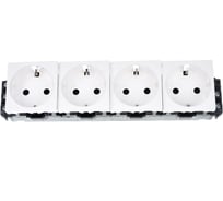 Розетка Legrand 4 x 2К+3 Программа Mosaic для монтажа на кабель-каналах с винтовыми зажимами 077604