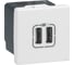 Розетка Legrand 2хUSB для зарядки Программа Mosaic 2 модуля А+А белая 278594L 1
