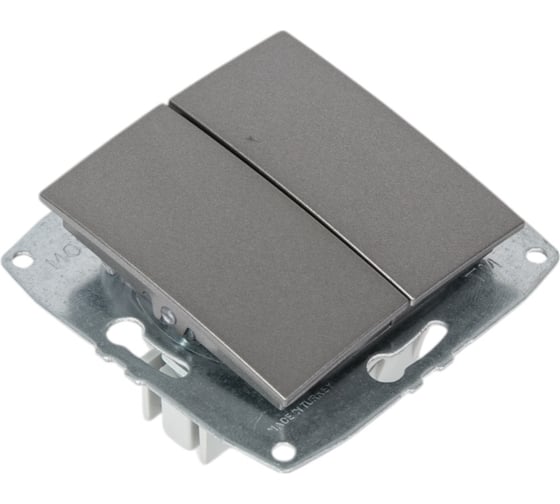Механизм 2-клавишного выключателя MONO ELECTRIC L/D, антрацит 500-002425-102