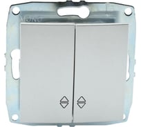 Механизм 2-клавишного проходного выключателя MONO ELECTRIC L/D, серебро 500-002123-111