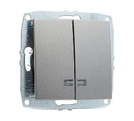 Механизм 2-клавишного выключателя с подсветкой MONO ELECTRIC L/D, антрацит 500-002425-103 1