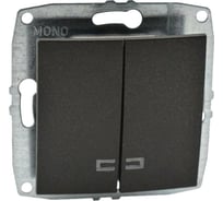 Механизм 2-клавишного выключателя с подсветкой MONO ELECTRIC L/D, графит 500-002025-103