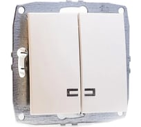 Механизм 2-клавишного выключателя с подсветкой MONO ELECTRIC L/D, жемчуг 500-002525-103