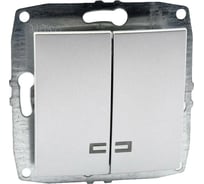 Механизм 2-клавишного выключателя с подсветкой MONO ELECTRIC L/D, серебро 500-002125-103