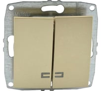 Механизм 2-клавишного выключателя с подсветкой MONO ELECTRIC L/D, титан 500-002225-103