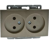 Механизм 2-ой розетки MONO ELECTRIC L/D, без заземления, бронза 500-002305-121