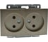 Механизм 2-ой розетки MONO ELECTRIC L/D, без заземления, бронза 500-002305-121 1