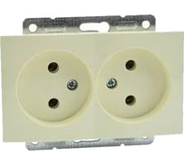 Механизм 2-ой розетки MONO ELECTRIC L/D, без заземления, кремовая 500-001705-121