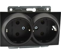Механизм 2-ой розетки MONO ELECTRIC L/D, с заземлением, графит 500-002004-120