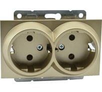 Механизм 2-ой розетки MONO ELECTRIC L/D, с заземлением, титан 500-002204-120