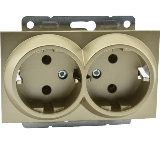 Механизм 2-ой розетки MONO ELECTRIC L/D, с заземлением, титан 500-002204-120 1