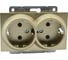 Механизм 2-ой розетки MONO ELECTRIC L/D, с заземлением, титан 500-002204-120 1