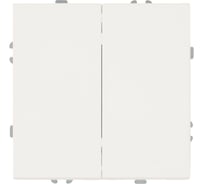 Выключатель 2-клавишный STEKKER самовозвратный (механизм), 250В, 10А, серия Эмили, RSW10-5113-01, белый фарфор, soft touch, 50325