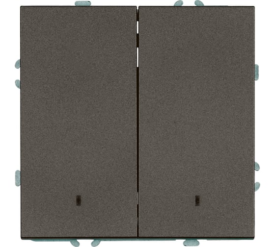 Выключатель 2-клавишный STEKKER c индикатором (механизм),, 250В, 10А, серия Эмили, RSW10-5102-09, антрацит, soft touch, 49916 1