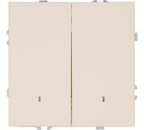 Выключатель 2-клавишный STEKKER c индикатором (механизм),, 250В, 10А, серия Эмили, RSW10-5102-08, кашемир, soft touch, 49890