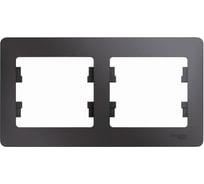 Рамка 2-местная Systeme Electric (Schneider Electric) Glossa горизонтальная графит GSL001302 5 шт 53606481208977