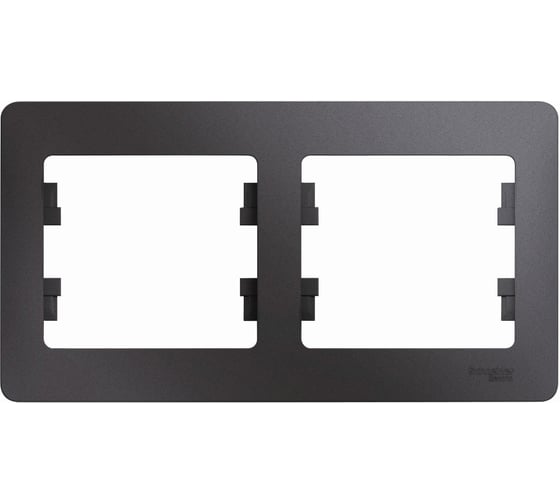 Рамка 2-местная Systeme Electric (Schneider Electric) Glossa горизонтальная графит GSL001302 5 шт 53606481208977 1