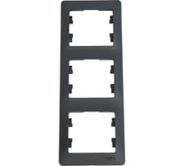 Рамка Systeme Electric (Schneider Electric) Glossa антрацит 3-ая, вертикальная SE GSL000707 5 шт 53606485436376