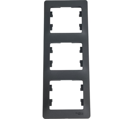 Рамка Systeme Electric (Schneider Electric) Glossa антрацит 3-ая, вертикальная SE GSL000707 5 шт 53606485436376 1
