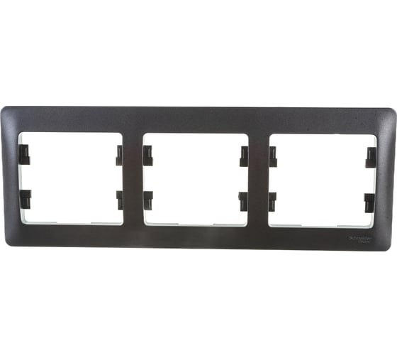 Рамка 3-местная Systeme Electric (Schneider Electric) Glossa горизонтальная графит GSL001303 5 шт 53606481208984 1