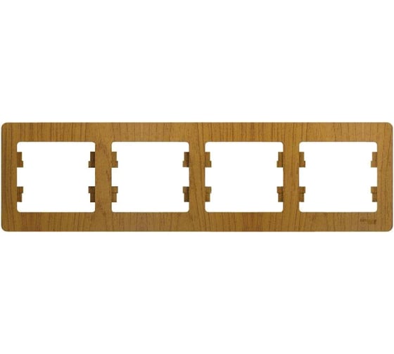 Рамка Systeme Electric (Schneider Electric) GLOSSA 4-постовая горизонтальная, дерево дуб GSL000504 5 шт 53606480659541 1