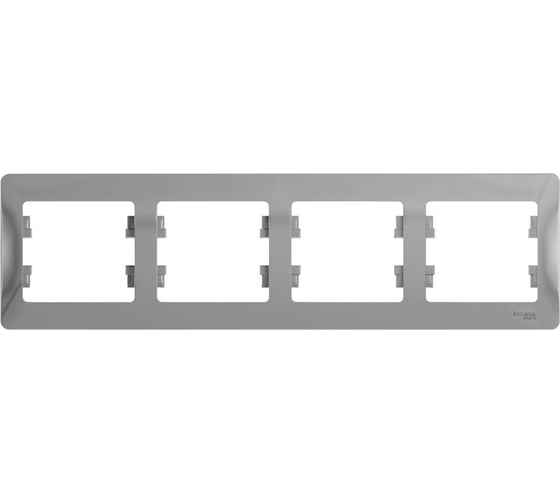 Рамка Systeme Electric (Schneider Electric) GLOSSA 4-постовая горизонтальная, алюминий GSL000304 5 шт 53606480658612 1