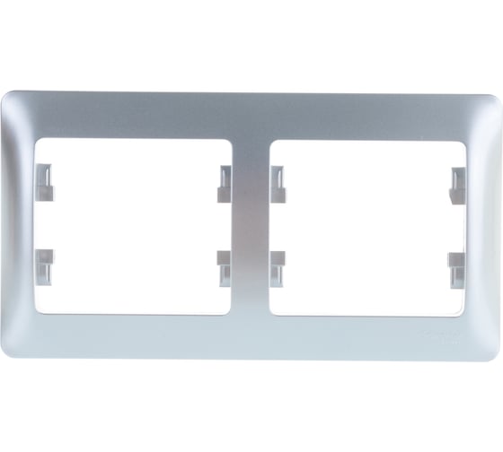 Рамка Systeme Electric (Schneider Electric) GLOSSA 2-постовая горизонтальная, алюминий GSL000302 30 шт 13606480658591 1