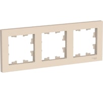 Рамка Systeme Electric (Schneider Electric) ATLASDESIGN 3-постовая универсальная, бежевый ATN000203 15 шт 13606489583429
