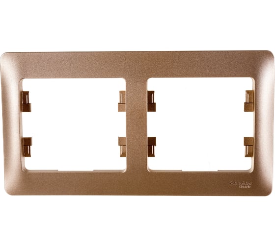 Рамка Systeme Electric (Schneider Electric) GLOSSA 2-постовая горизонтальная, титан GSL000402 30 шт 13606480659062 1
