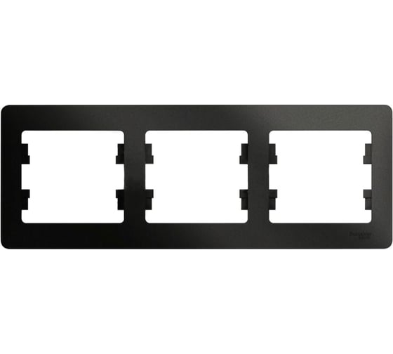 Рамка Systeme Electric (Schneider Electric) GLOSSA 3-постовая горизонтальная, антрацит GSL000703 5 шт 53606485436338 1