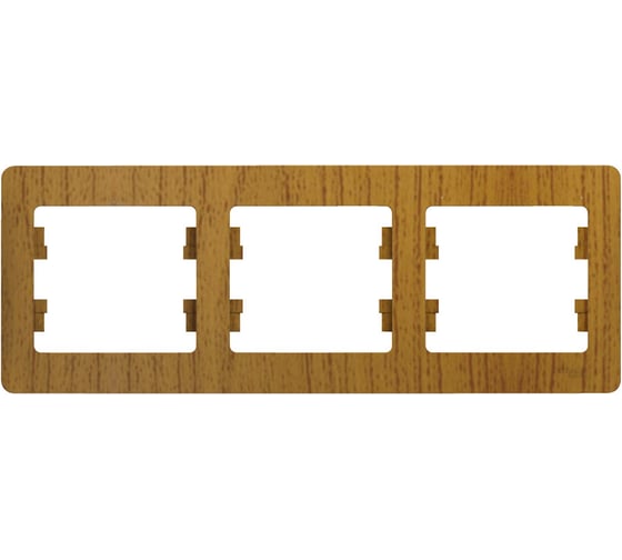 Рамка Systeme Electric (Schneider Electric) GLOSSA 3-постовая горизонтальная, дерево дуб GSL000503 5 шт 53606480659534 1