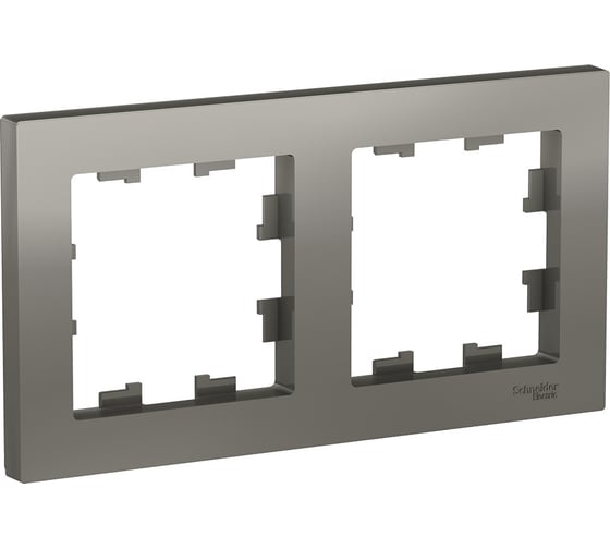 Рамка Systeme Electric (Schneider Electric) AtlasDesign сталь 2-ая, универсальная SE ATN000902 5 шт 13606489702912 1