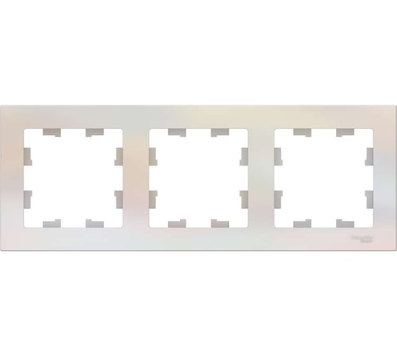 Рамка 3-местная Systeme Electric (Schneider Electric) ATLAS DESIGN универсальная жемчуг 1240265 ATN000403 5 шт 53606489584202 1