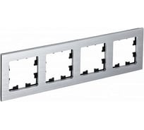 Рамка Systeme Electric (Schneider Electric) AtlasDesign NATURE металл серебро 4-ая ATN312104 6 шт 13606481718034