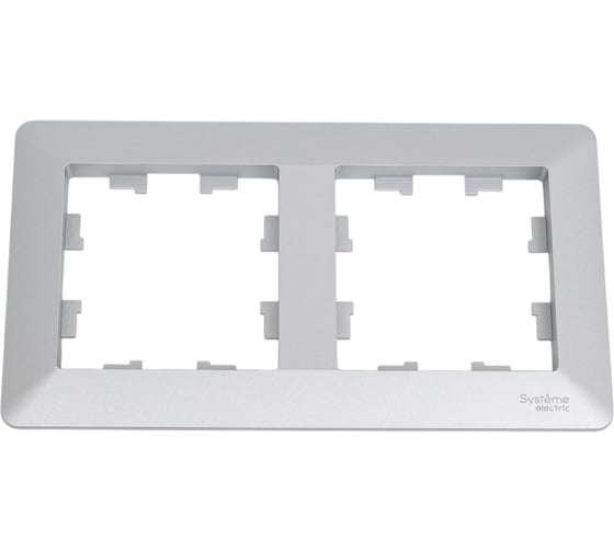 2-постовая рамка Systeme Electric ATLASDESIGN AIR алюминий/дымчатый черный ATN220302 5 шт 4690201041085 1