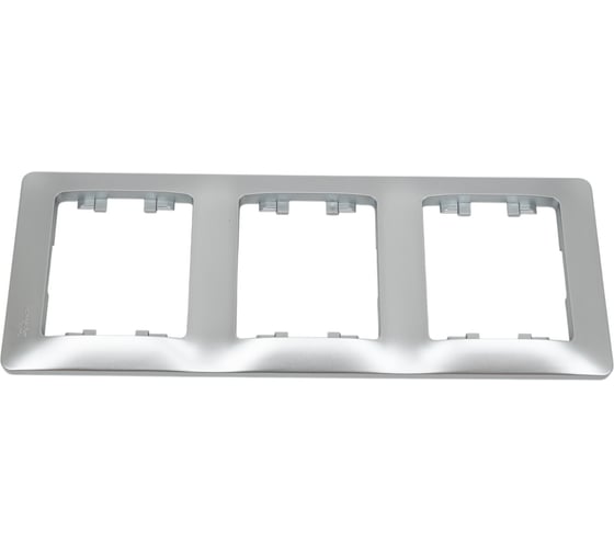 Рамка 3-местная Systeme Electric (Schneider Electric) Glossa вертикальная алюминий GSL000307 5 шт 53606480658643 1