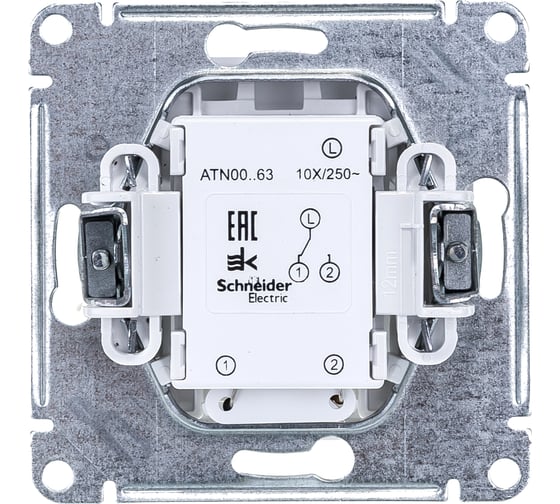 Переключатель 1-клавишный Systeme Electric (Schneider Electric) AtlasDesign белый с подсветкой, сх.6а, 10АХ ATN000163 20 шт 13606489583269 1