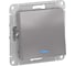 1-клавишный переключатель Systeme Electric (Schneider Electric) AtlasDesign алюминий с подсветкой, сх.6а SE ATN000363 10 шт 13606489584082 1