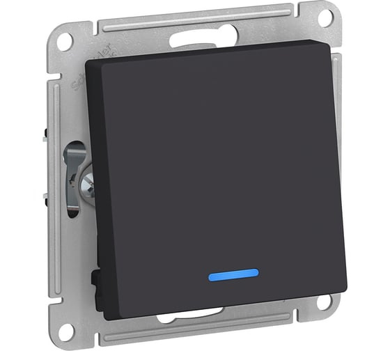 Переключатель Systeme Electric (Schneider Electric) AtlasDesign карбон 1-клавишный с подсветкой, сх.6а SE ATN001063 5 шт 13606489703483 1