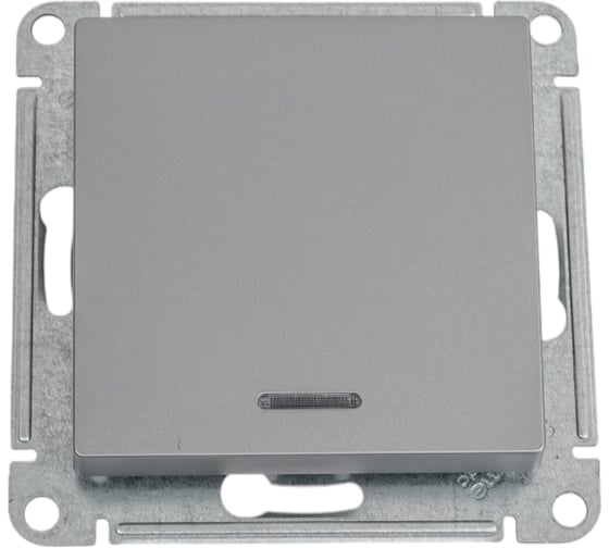 Переключатель Systeme Electric (Schneider Electric) AtlasDesign сталь 1-клавишный с подсветкой, сх.6а SE ATN000963 5 шт 13606489703162 1