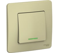 Переключатель Systeme Electric (Schneider Electric) Blanca с/у 1-клавишный (cх.6) с подсветкой, 10а, 250b, бежевый BLNVS010617 10 шт 13606489776036