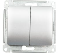 Переключатель Systeme Electric (Schneider Electric) Glossa алюминий 2-клавишный, сх.6, 10АХ GSL000365 20 шт 13606480658409