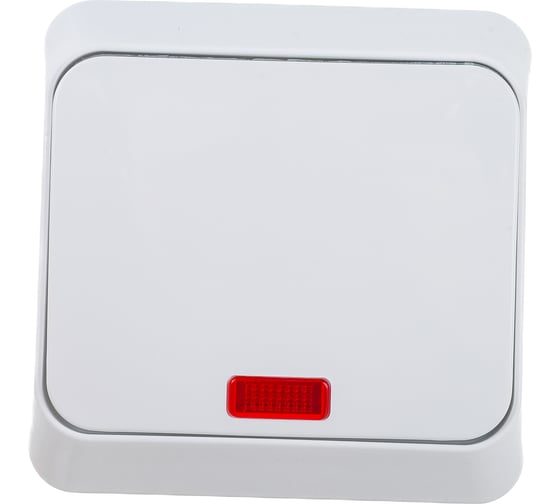 Переключатель Systeme Electric (Schneider Electric) 1-клавишный, ОП Этюд 10А с индикацией белый SchE BA10-007B 25 шт 4607098940582 1